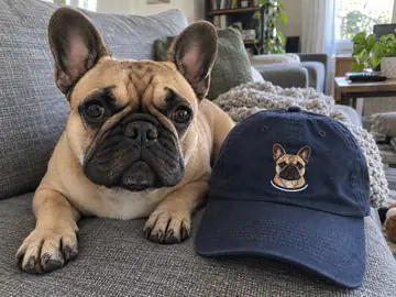 On another dog's cap
