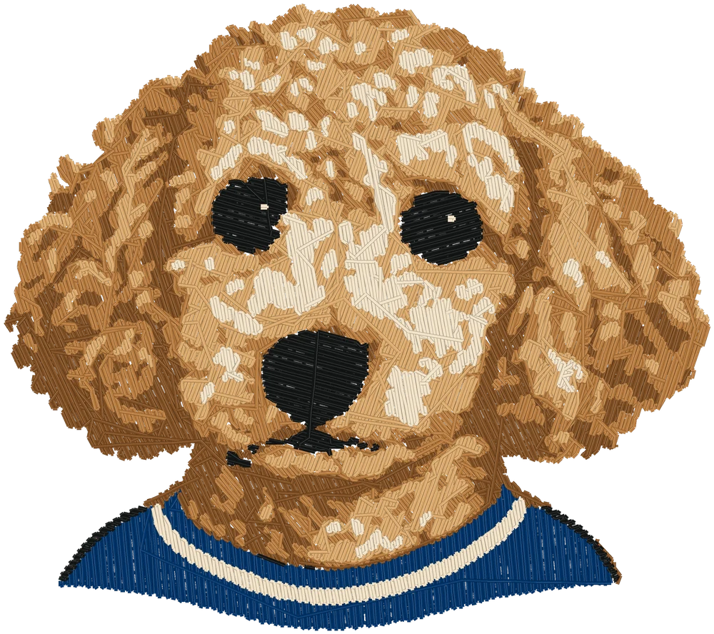 Claudette's embroidery pattern, rendered stitch by stitch
