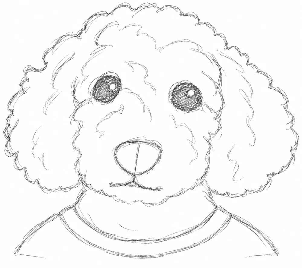 Claudette, a loose pencil outline