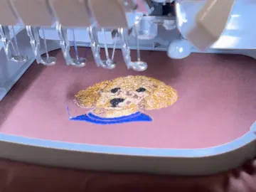Claudette's emblem on the embroidery machine